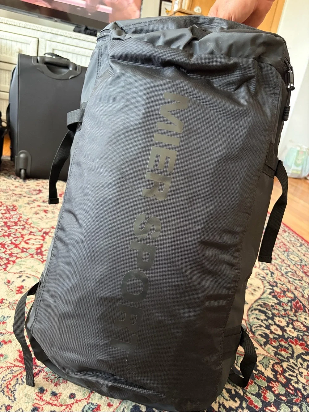 MIER Sport Black Duffel Bag — Men's Travel & Gym Bag
